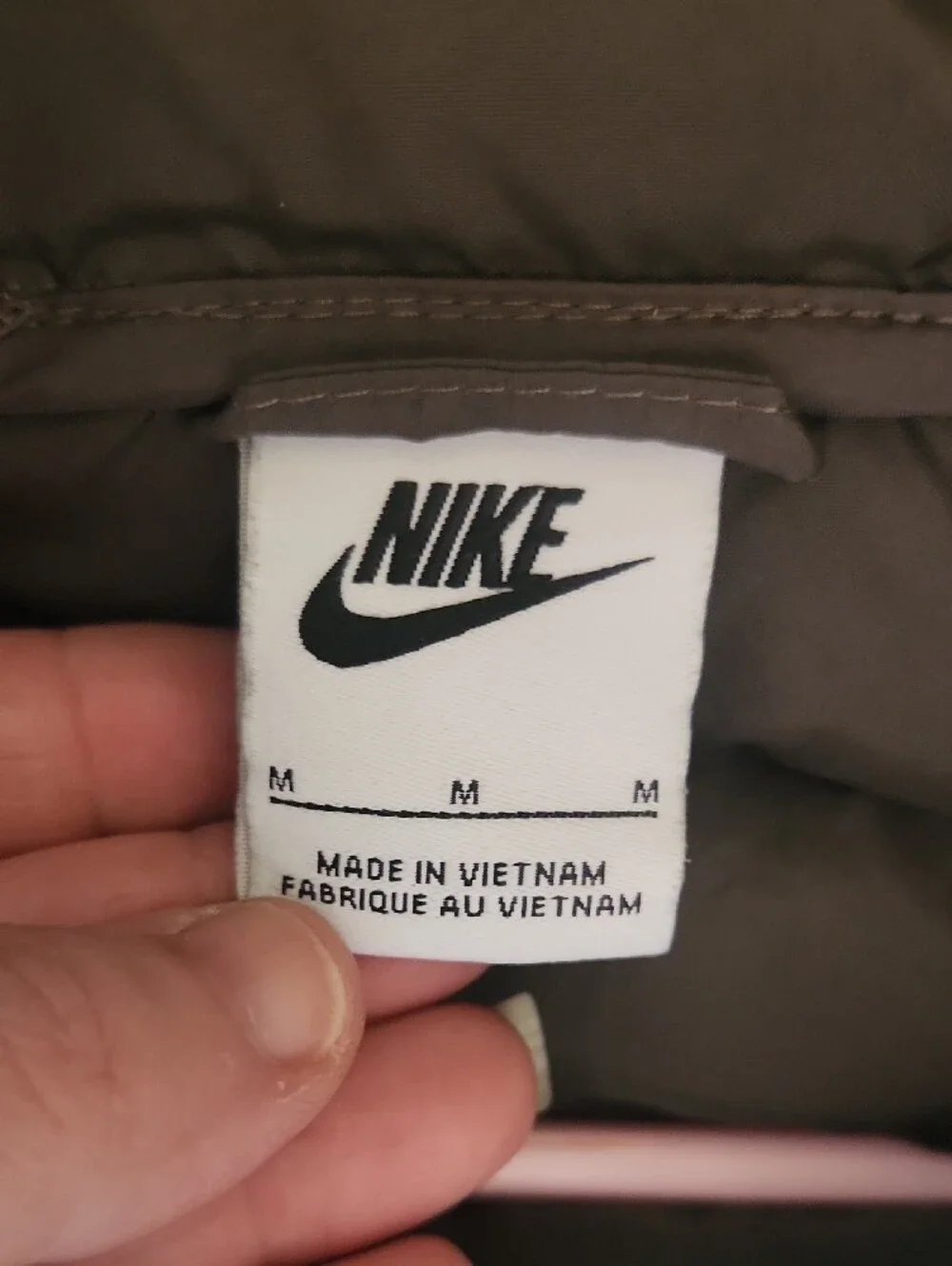 Nike Kids M Dark Olive Hooded Puffer Jacket